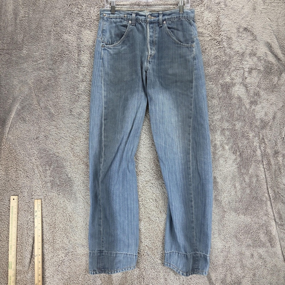 Vintage Levis Engineered Jeans Mens 30x32 Blue Twisted Button Fly Light Wash
